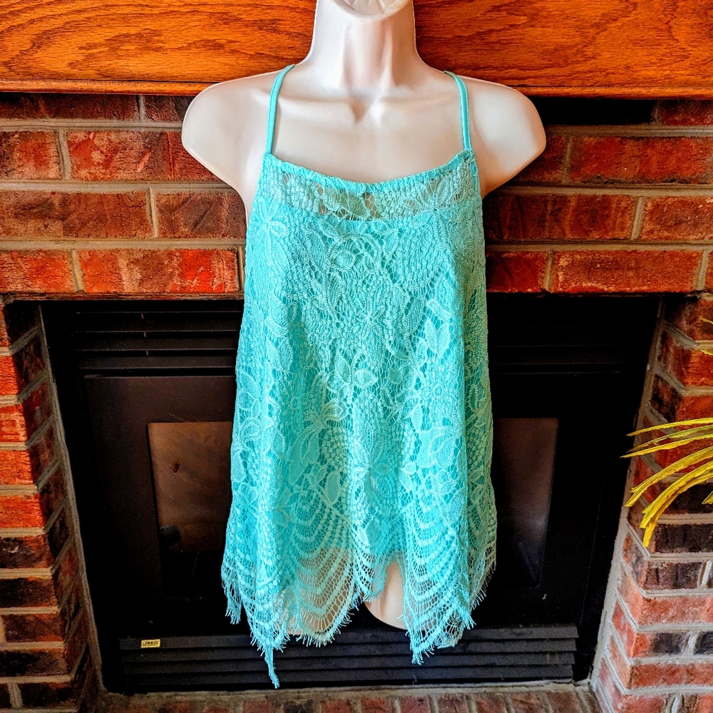 No boundaries brandy blue Lacy tank top size XL